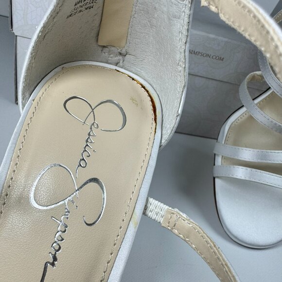 Jessica Simpson JS-Stassey-B White Matte Satin Bridal Heels 9.5 M - Picture 10 of 16